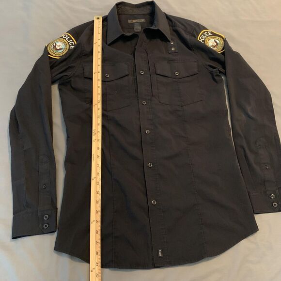 5.11 Tactical Shirt Mens Medium Black Taclite PDU Long Sleeve Police Uniform - Picture 5 of 9